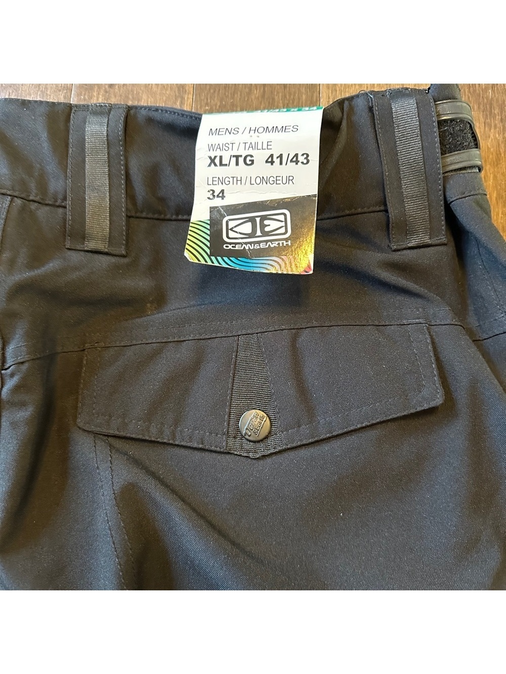Men’s Ocean & Earth Water Resistant Ski Snow Pants Black Size XL 41/43 - Picture 12 of 15
